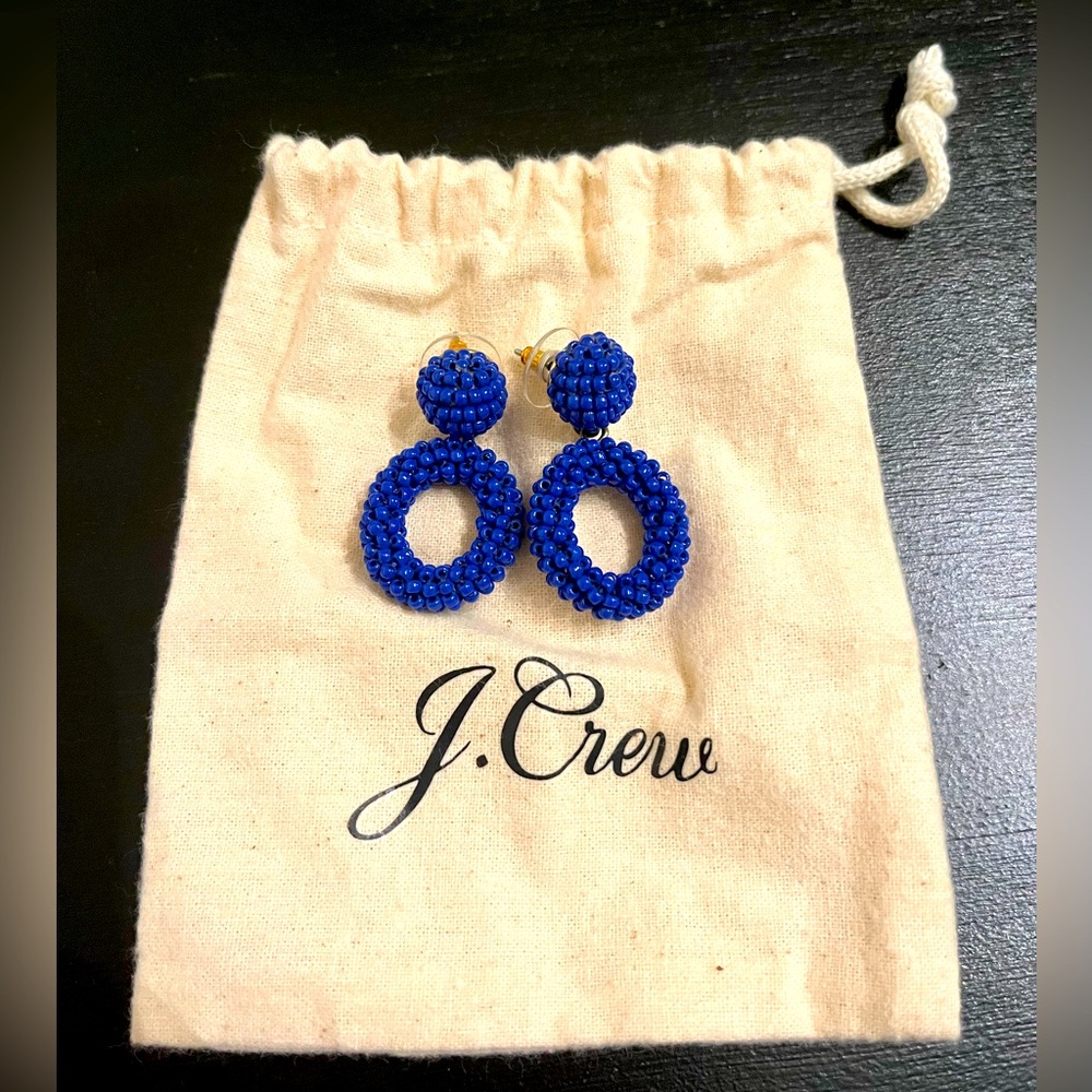 J. Crew blue beaded earrings!
